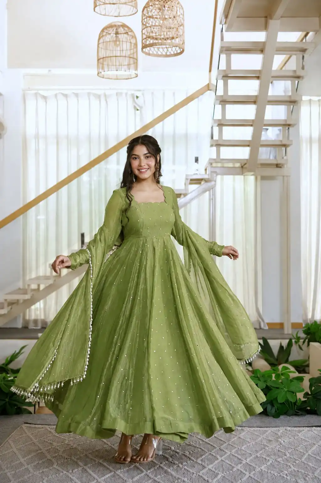 KD 1641 Green in Salsa Silk Embroidery Work & Sequins Work Gown . Get it for ₹2899. Delivery 4-6 Working Days. Online Shop now. | Gowns, Bollywood Gowns, Creative Gowns, Designer Gowns, Embroidered Gowns, Party Wear Gowns