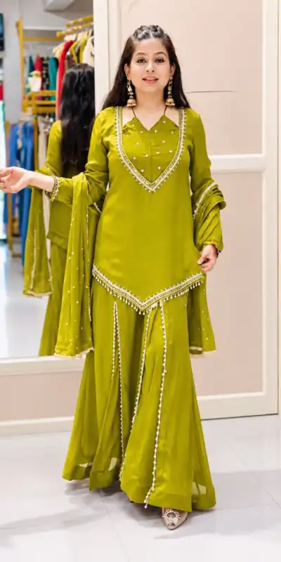 JF 054 Mehendi Color Roman Silk Salwar Suit with Embroidery Work. Available at ₹2399 only. Delivery 4-6 Working Days. Shop now. | Jump Suits, Salwar suit, Casual Suits, Creative suits, Designer Suits, Palazzo Suits, Party Wear Suits, Patiala Suits, Straight Suits