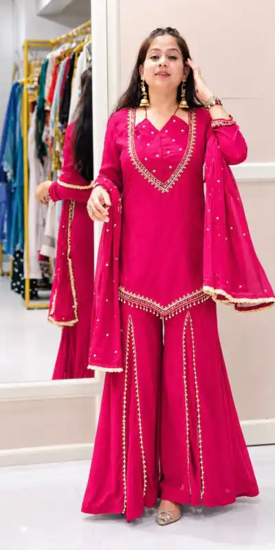 JF 054 Pink Color Roman Silk Salwar Suit with Embroidery Work. Available at ₹2399 only. Delivery 4-6 Working Days. Shop now. | Jump Suits, Salwar suit, Casual Suits, Creative suits, Designer Suits, Palazzo Suits, Party Wear Suits, Patiala Suits, Straight Suits