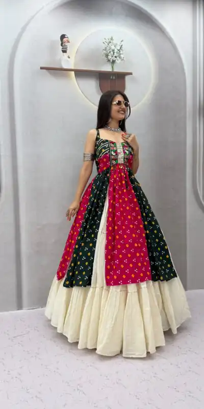 PC 604 Black Khadi Cotton Lehenga Choli with Bandhej Print & Mirror Work. Festive Deal ₹3049. Delivery 4-6 Working Days. Shop now. | Lehenga, Bollywood Lehenga, Creative Lehenga, Designer Lehenga, Embroidered Lehenga, Party Wear Lehenga