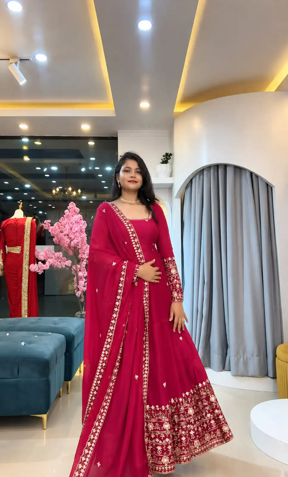 SSR 544 Pink in Crunchy Silk Embroidery Work & Lace Work Gown . Special Price ₹2399. Delivery 4-6 Working Days. Shop now. | Gowns, Bollywood Gowns, Creative Gowns, Designer Gowns, Embroidered Gowns, Party Wear Gowns