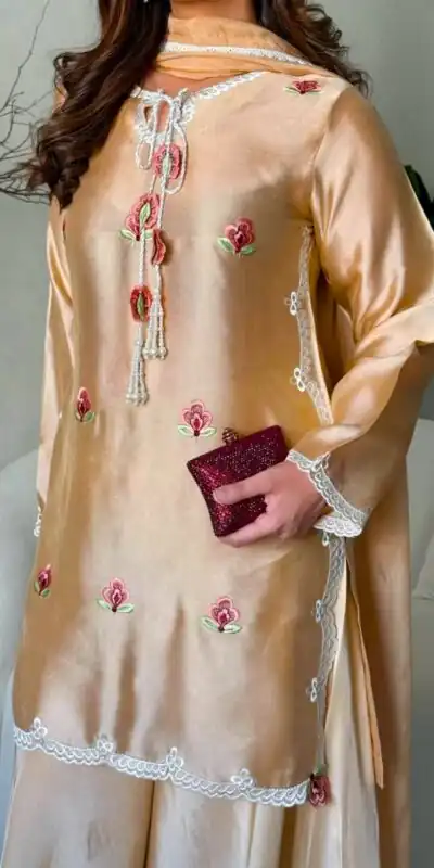 RTC 6080 Cream | Cream Japan Satin Salwar Suit with Embroidery Work & Thread Embroidery. Now at just ₹2299. Delivery 4-6 Working Days. Shop now. | Jump Suits, Salwar suit, Casual Suits, Creative suits, Designer Suits, Palazzo Suits, Party Wear Suits, Patiala Suits, Straight Suits