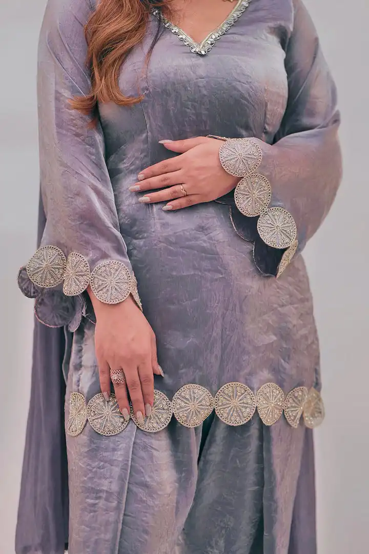 MF 545 Lavender Fendy Silk Salwar Suitwith Embroidery Work & Lace Work. Now at just ₹2099. Delivery 4-6 Working Days. Shop now. | Jump Suits, Salwar suit, Casual Suits, Creative suits, Designer Suits, Palazzo Suits, Party Wear Suits, Patiala Suits, Straight Suits