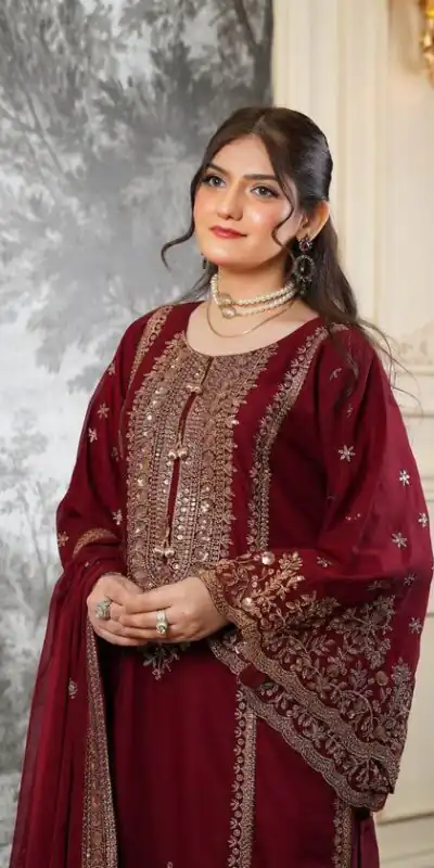 NSR 890 Maroon Fendy Silk Salwar Suitwith Embroidery Work & Lace Work. Now at just ₹2399. Delivery 4-6 Working Days. Shop now. | Jump Suits, Salwar suit, Casual Suits, Creative suits, Designer Suits, Palazzo Suits, Party Wear Suits, Patiala Suits, Straight Suits
