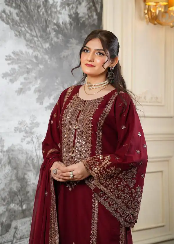 NSR 890 Maroon Fendy Silk Salwar Suitwith Embroidery Work & Lace Work. Now at just ₹2399. Delivery 4-6 Working Days. Shop now. | Jump Suits, Salwar suit, Casual Suits, Creative suits, Designer Suits, Palazzo Suits, Party Wear Suits, Patiala Suits, Straight Suits