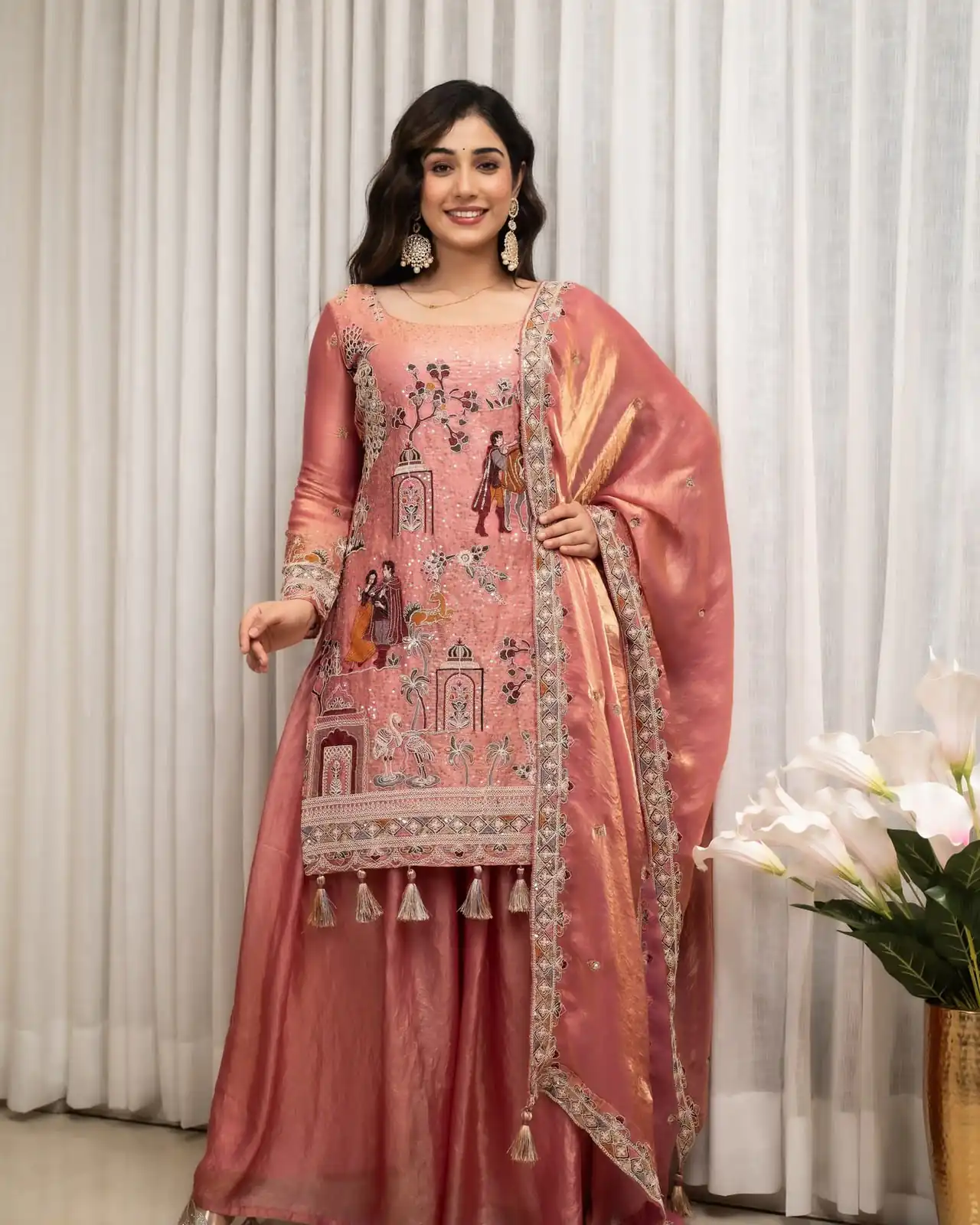 WW 1289 Pink Fendy Silk Salwar Suitwith Embroidery Work & Lace Work. Now at just ₹2999. Delivery 4-6 Working Days. Shop now. | Jump Suits, Salwar suit, Casual Suits, Creative suits, Designer Suits, Palazzo Suits, Party Wear Suits, Patiala Suits, Straight Suits