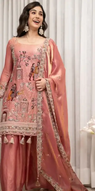 WW 1289 Pink Fendy Silk Salwar Suitwith Embroidery Work & Lace Work. Now at just ₹2999. Delivery 4-6 Working Days. Shop now. | Jump Suits, Salwar suit, Casual Suits, Creative suits, Designer Suits, Palazzo Suits, Party Wear Suits, Patiala Suits, Straight Suits