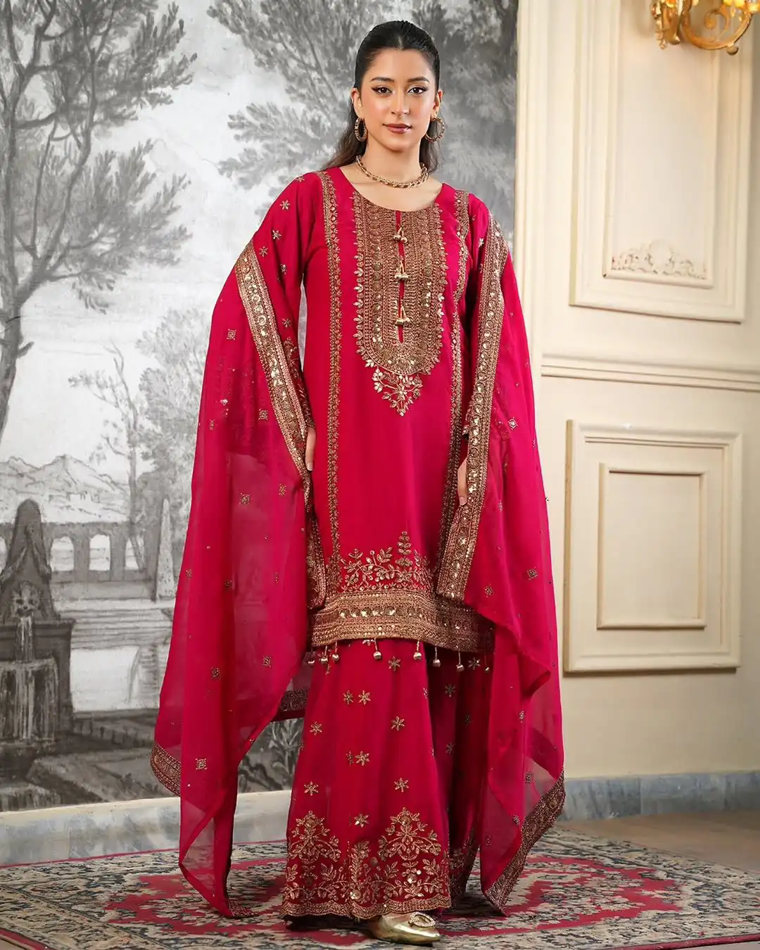 NSR 890 Red Fendy Silk Salwar Suitwith Embroidery Work & Lace Work. Now at just ₹2399. Delivery 4-6 Working Days. Shop now. | Jump Suits, Salwar suit, Casual Suits, Creative suits, Designer Suits, Palazzo Suits, Party Wear Suits, Patiala Suits, Straight Suits