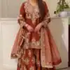 MT 1079 Rust Natural Silk Salwar Suit with Sequins Work & Embroidery Work. Special Price ₹2449. Delivery 4-6 Working Days. Shop now. | Jump Suits, Salwar suit, Casual Suits, Creative suits, Designer Suits, Palazzo Suits, Party Wear Suits, Patiala Suits, Straight Suits