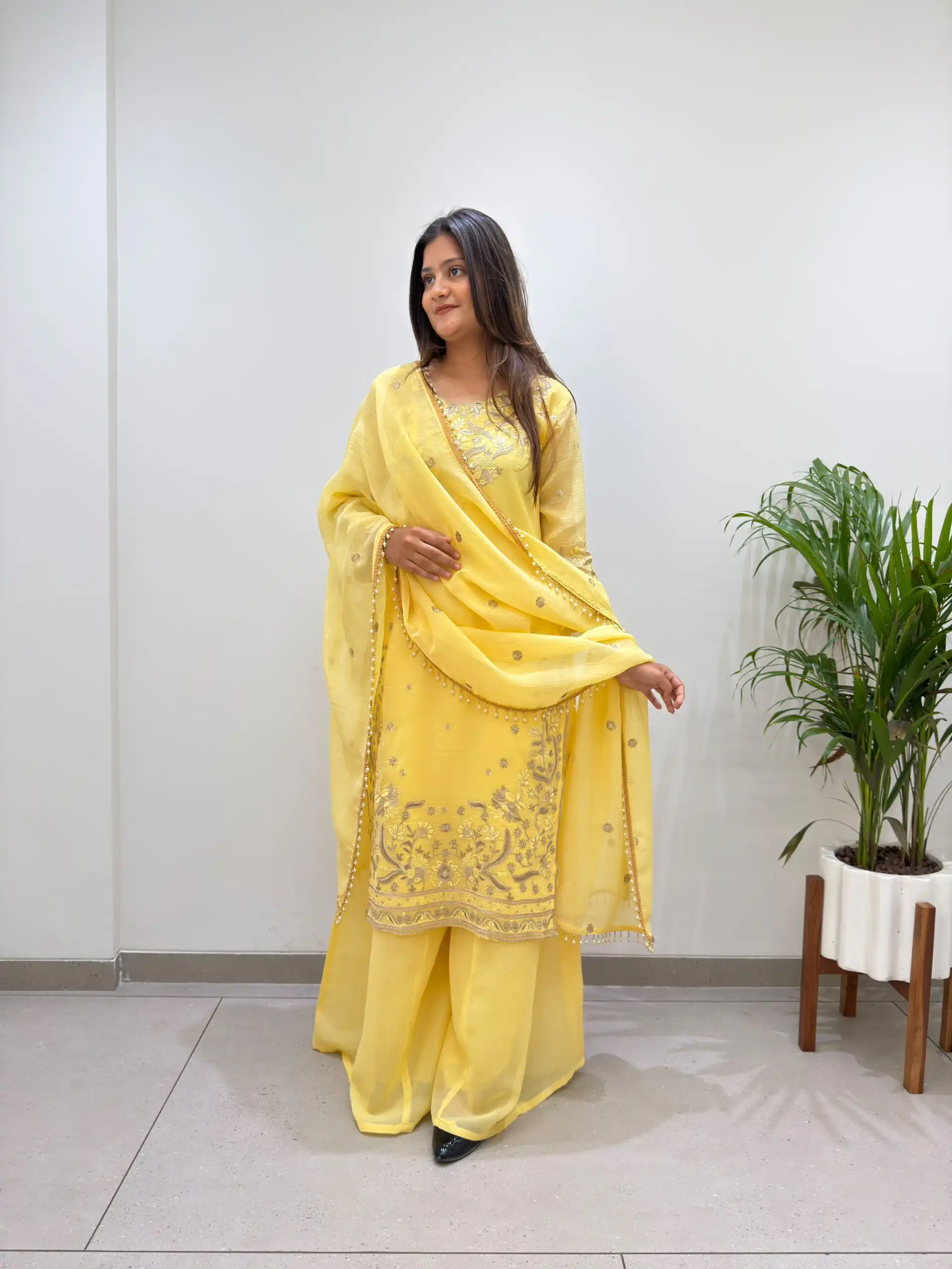 BE 501 Yellow Crunchy Silk Salwar Suit with Embroidery Work. Wedding, Party, Festive, Events Best Price ₹2349. Delivery 4-6 Working Days. Shop now. | Jump Suits, Salwar suit, Casual Suits, Creative suits, Designer Suits, Palazzo Suits, Party Wear Suits, Patiala Suits, Straight Suits
