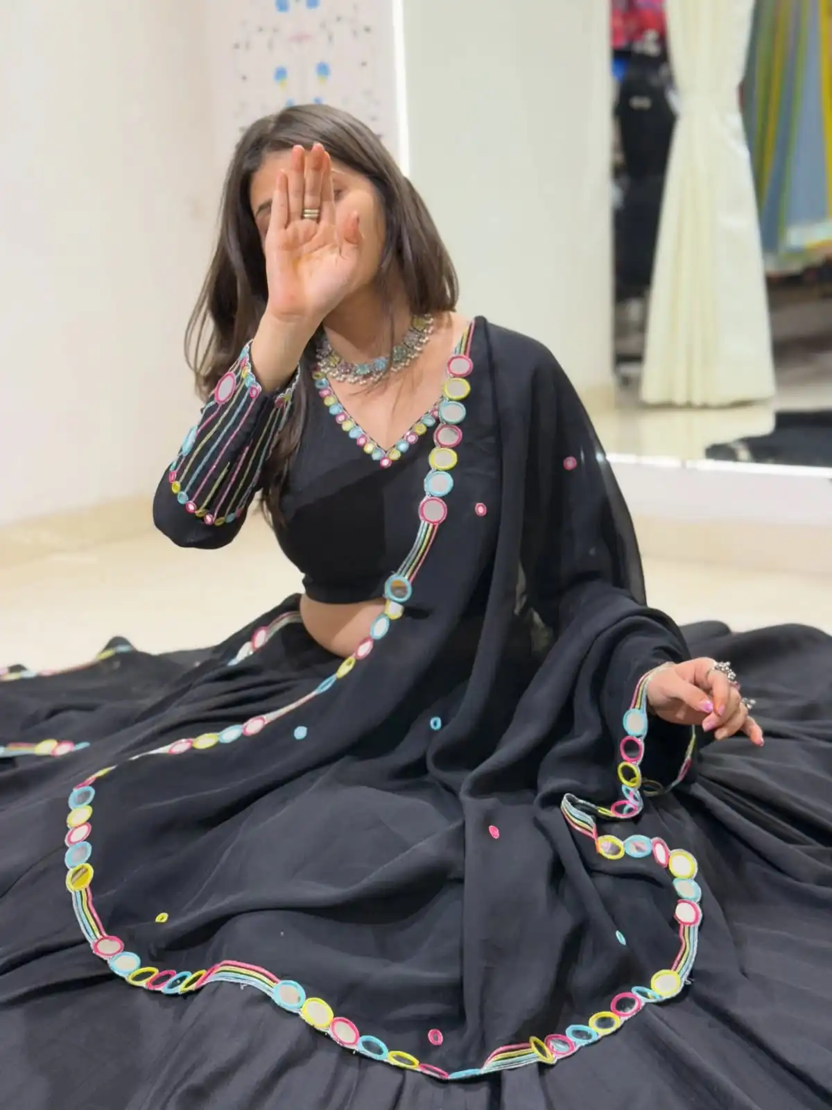 BE 504 Blacke Color Rayon Embroidery Work & Cowrie Work Lehenga Choli . Grab it for ₹2449. Delivery 4-6 Working Days. Shop now. | Lehenga, Bollywood Lehenga, Creative Lehenga, Designer Lehenga, Embroidered Lehenga, Party Wear Lehenga