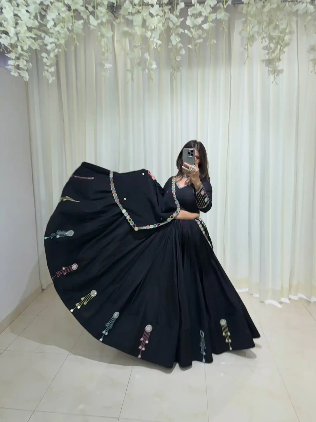 BE 504 Blacke Color Rayon Embroidery Work & Cowrie Work Lehenga Choli . Grab it for ₹2449. Delivery 4-6 Working Days. Shop now. | Lehenga, Bollywood Lehenga, Creative Lehenga, Designer Lehenga, Embroidered Lehenga, Party Wear Lehenga