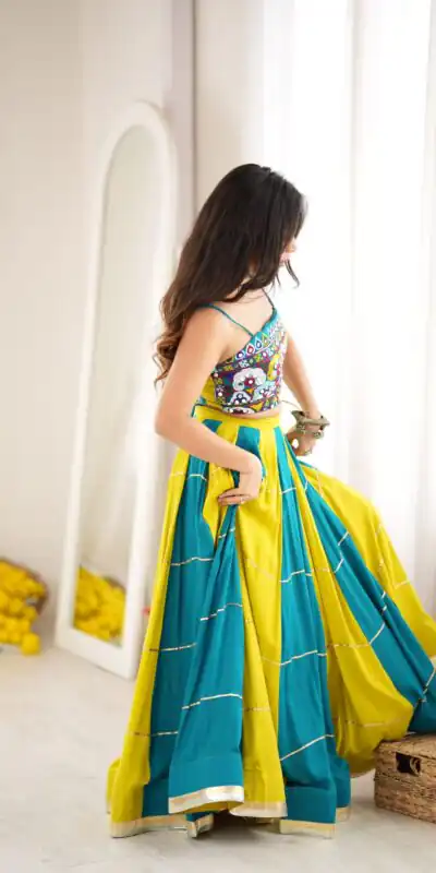 SP 97 Blue Color Rayon Embroidery Work & Cowrie Work Lehenga Choli . Grab it for ₹2399. Delivery 4-6 Working Days. Shop now. | Lehenga, Bollywood Lehenga, Creative Lehenga, Designer Lehenga, Embroidered Lehenga, Party Wear Lehenga