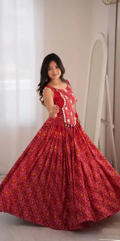SP 96 Redl Color Rayon Embroidery Work & Cowrie Work Lehenga Choli . Grab it for ₹2199. Delivery 4-6 Working Days. Shop now. | Lehenga, Bollywood Lehenga, Creative Lehenga, Designer Lehenga, Embroidered Lehenga, Party Wear Lehenga