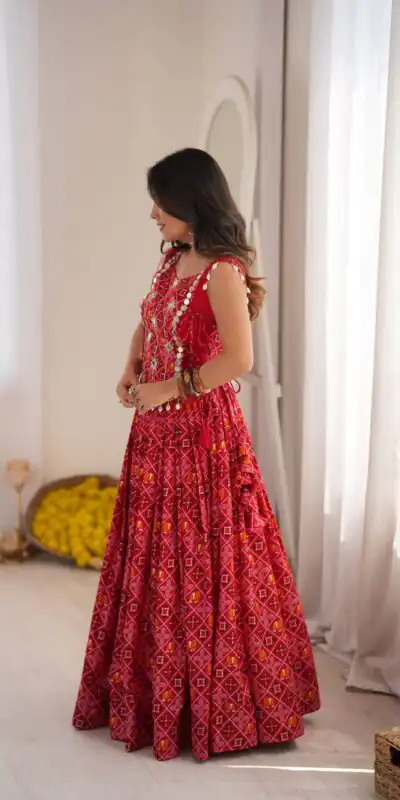 SP 96 Redl Color Rayon Embroidery Work & Cowrie Work Lehenga Choli . Grab it for ₹2199. Delivery 4-6 Working Days. Shop now. | Lehenga, Bollywood Lehenga, Creative Lehenga, Designer Lehenga, Embroidered Lehenga, Party Wear Lehenga