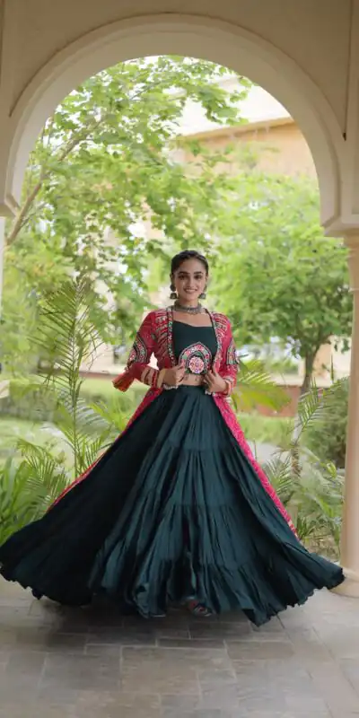 KA 5083 Teal Color Rayon Embroidery Work & Cowrie Work Lehenga Choli . Grab it for ₹2949. Delivery 4-6 Working Days. Shop now. | Lehenga, Bollywood Lehenga, Creative Lehenga, Designer Lehenga, Embroidered Lehenga, Party Wear Lehenga