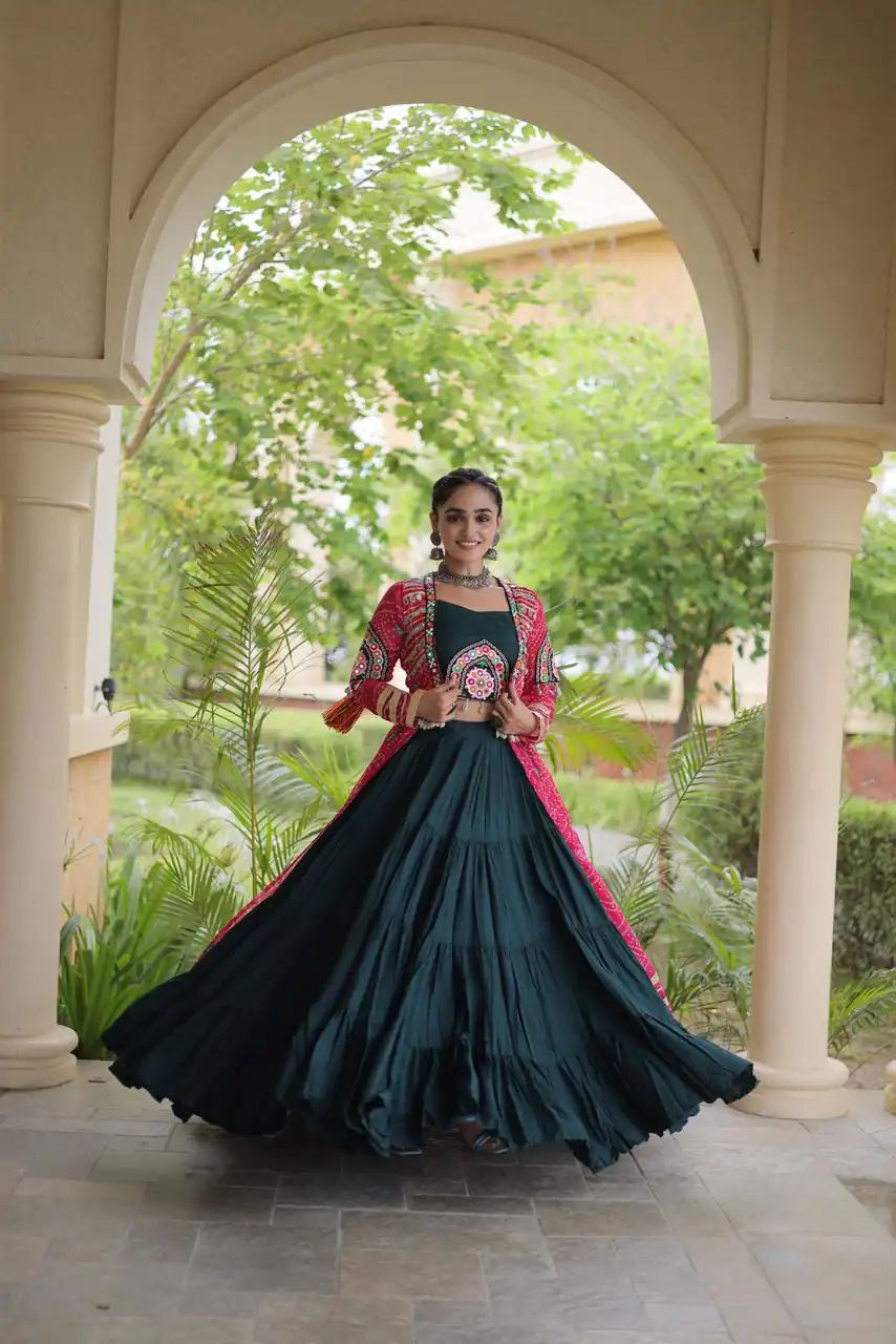 KA 5083 Teal Color Rayon Embroidery Work & Cowrie Work Lehenga Choli . Grab it for ₹2949. Delivery 4-6 Working Days. Shop now. | Lehenga, Bollywood Lehenga, Creative Lehenga, Designer Lehenga, Embroidered Lehenga, Party Wear Lehenga