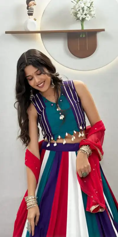 Alternative view of Fancy Multi Pure Cotton Thread Work Lehenga Choli
