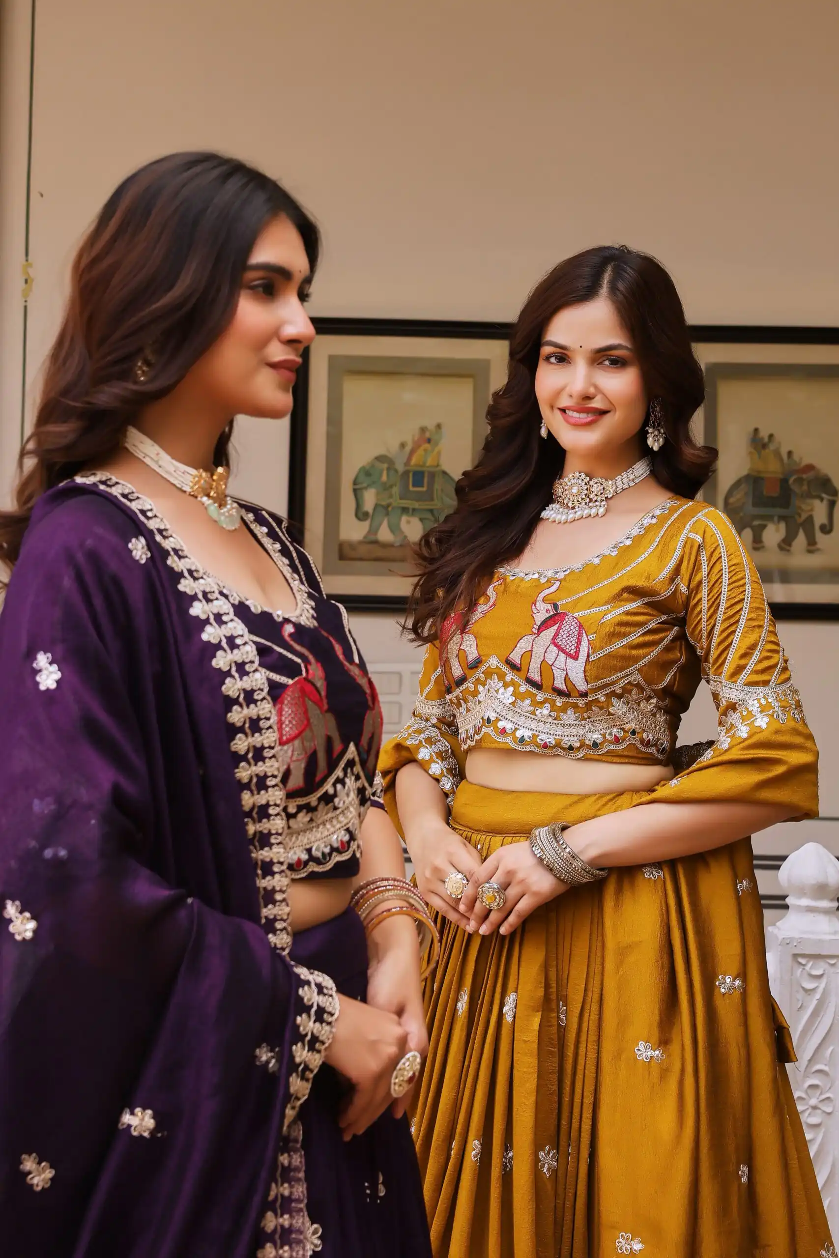 Fantastic Mustered Vichitra Sequence Work Lehenga Choli - Image 5