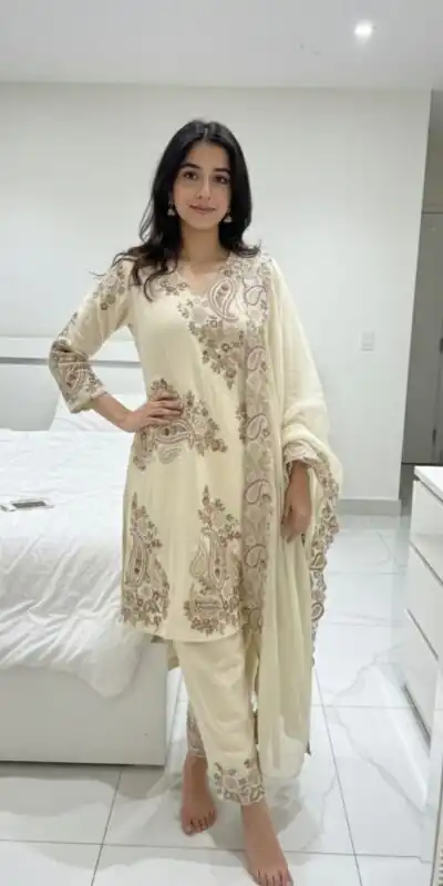 Nice Cream Fendy Sequins Work Salwar Suit