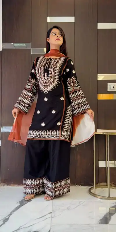 NSR 888 Black Rayon Salwar Suit with Embroidery Work & Thread Embroidery. Best Price ₹2199. Delivery 4-6 Working Days. Shop now. | Jump Suits, Salwar suit, Casual Suits, Creative suits, Designer Suits, Palazzo Suits, Party Wear Suits, Patiala Suits, Straight Suits