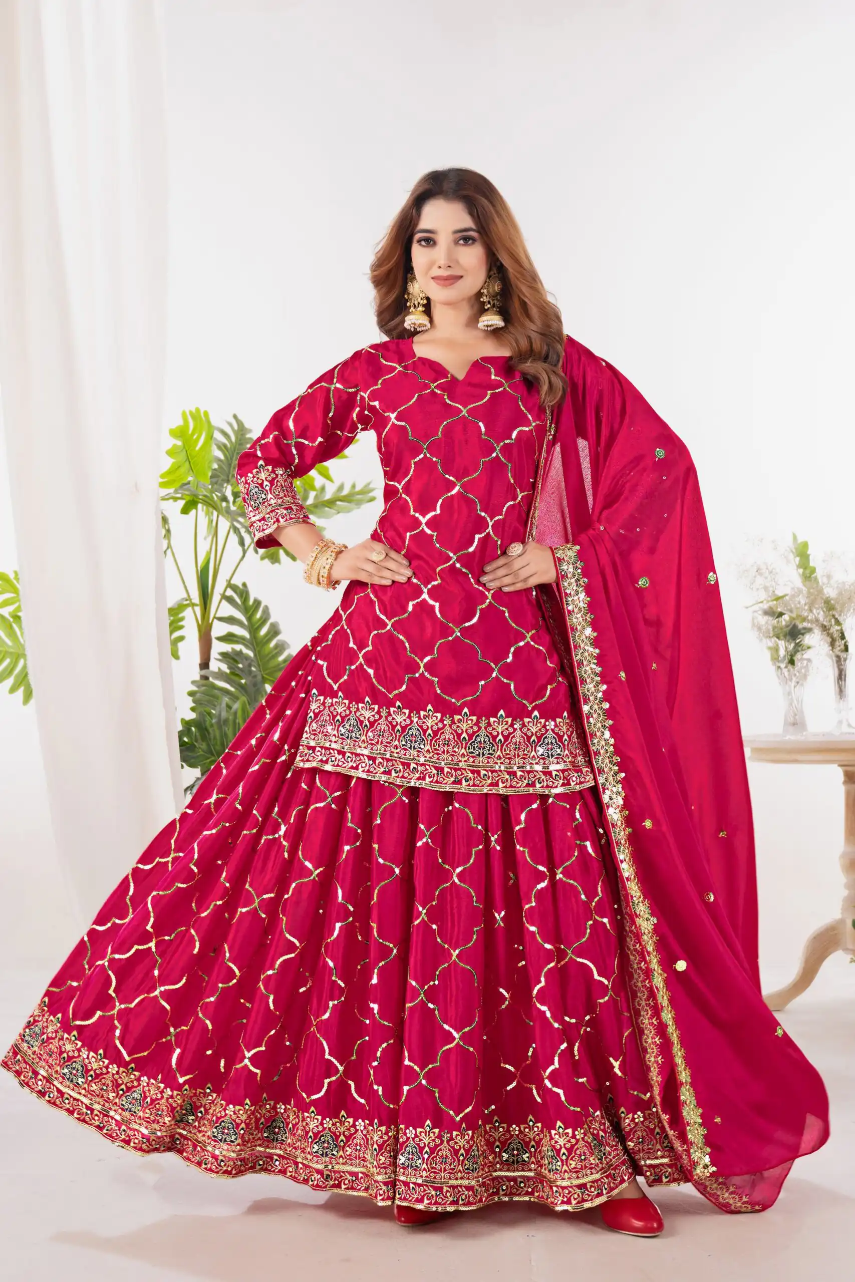 ND 5017 Pink Color Chinon Silk Salwar Suit with Embroidery Work. Online Get it for ₹2319. Delivery 4-6 Working Days. Shop now. | Jump Suits, Salwar suit, Casual Suits, Creative suits, Designer Suits, Palazzo Suits, Party Wear Suits, Patiala Suits, Straight Suits
