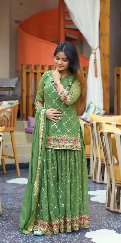 ND 5017 Pista Color Chinon Silk Salwar Suit with Embroidery Work. Online Get it for ₹2319. Delivery 4-6 Working Days. Shop now. | Jump Suits, Salwar suit, Casual Suits, Creative suits, Designer Suits, Palazzo Suits, Party Wear Suits, Patiala Suits, Straight Suits