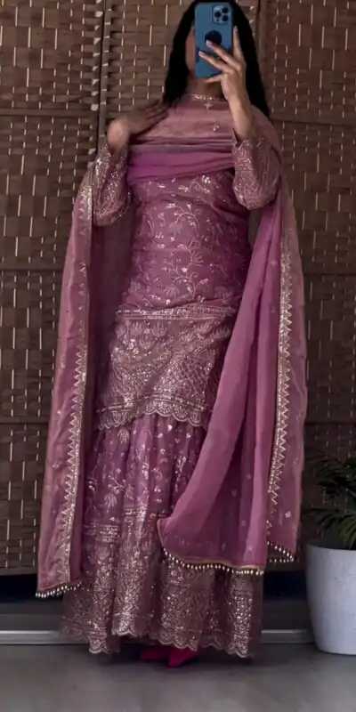 MF 479 Lavender in Color Fendy Crush Silk Designer Work Salwar Suit . Introductory Price ₹2999. Delivery 4-6 Working Days. Shop now. | Jump Suits, Salwar suit, Casual Suits, Creative suits, Designer Suits, Palazzo Suits, Party Wear Suits, Patiala Suits, Straight Suits