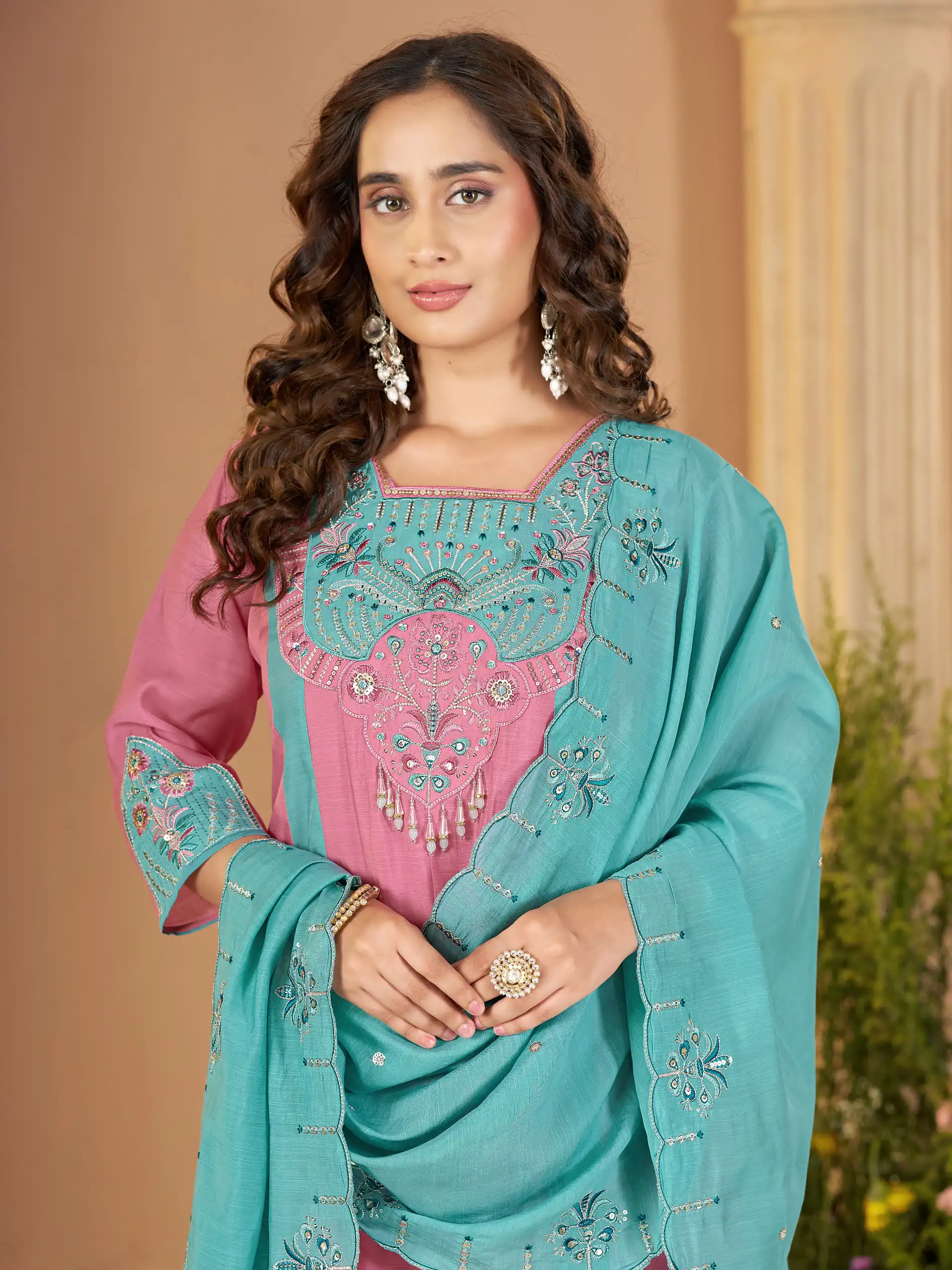 DIVA 186 Pink Mal Chanderi Salwar Suit Perfect for Wedding, Party, Baisakhi, Housewarming, Sangeet – Introductory Price ₹2899. Delivery 4-6 Working D | Jump Suits, Salwar suit, Casual Suits, Creative suits, Designer Suits, Palazzo Suits, Party Wear Suits, Patiala Suits, Straight Suits