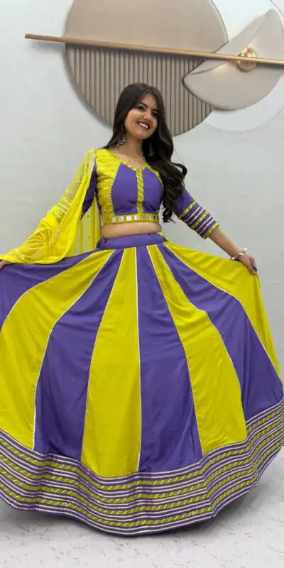 PC 589 Lavender in Pure Cotton Mirror Work & Gamthi Work Lehenga Choli . Exclusive Offer ₹2199. Delivery 4-6 Working Days. Shop now. | Lehenga, Bollywood Lehenga, Creative Lehenga, Designer Lehenga, Embroidered Lehenga, Party Wear Lehenga
