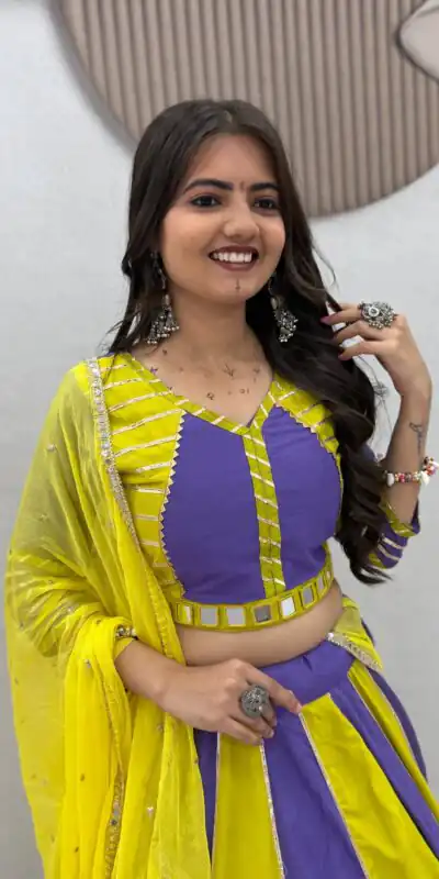 PC 589 Lavender in Pure Cotton Mirror Work & Gamthi Work Lehenga Choli . Exclusive Offer ₹2199. Delivery 4-6 Working Days. Shop now. | Lehenga, Bollywood Lehenga, Creative Lehenga, Designer Lehenga, Embroidered Lehenga, Party Wear Lehenga