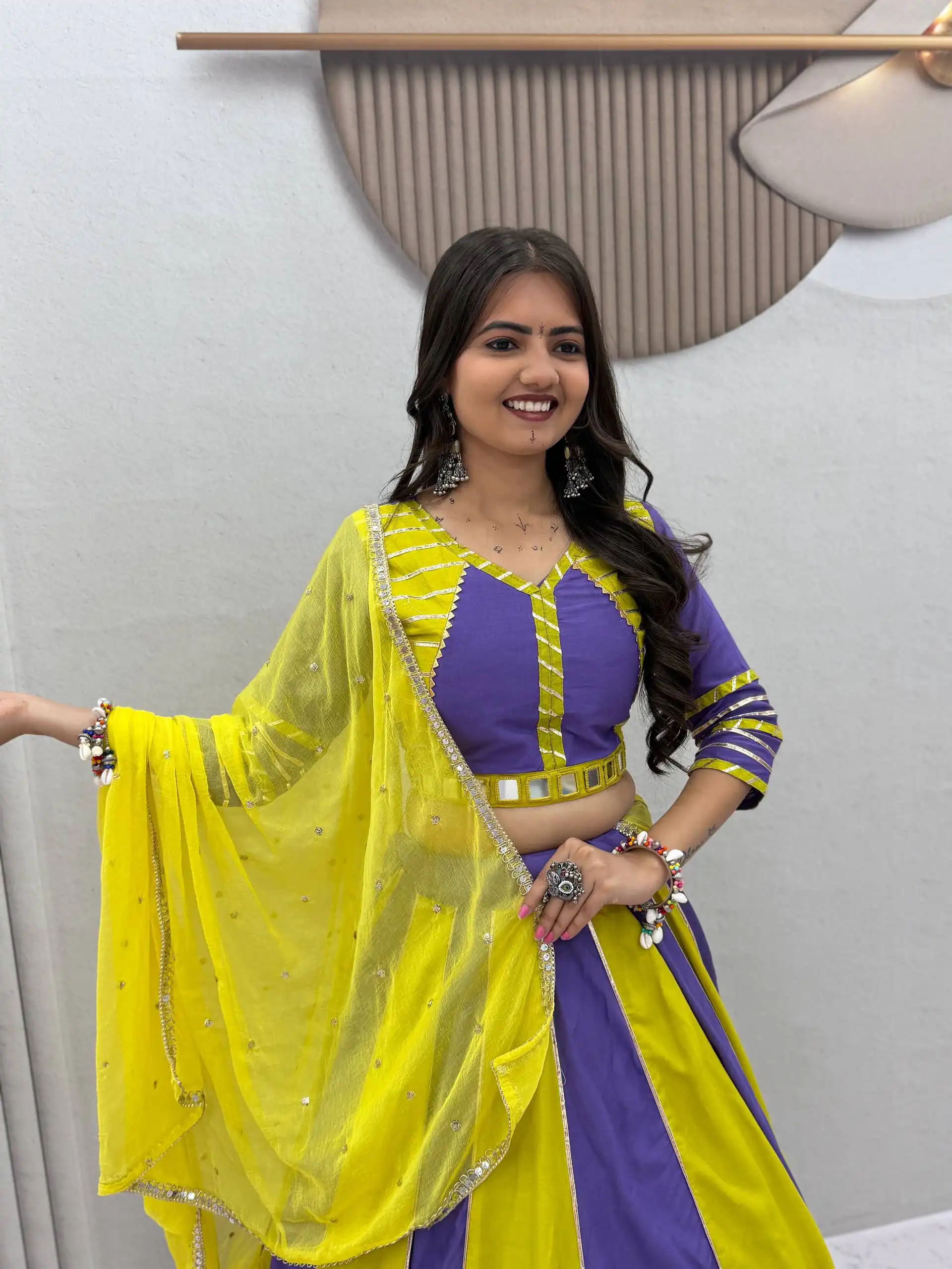 PC 589 Lavender in Pure Cotton Mirror Work & Gamthi Work Lehenga Choli . Exclusive Offer ₹2199. Delivery 4-6 Working Days. Shop now. | Lehenga, Bollywood Lehenga, Creative Lehenga, Designer Lehenga, Embroidered Lehenga, Party Wear Lehenga