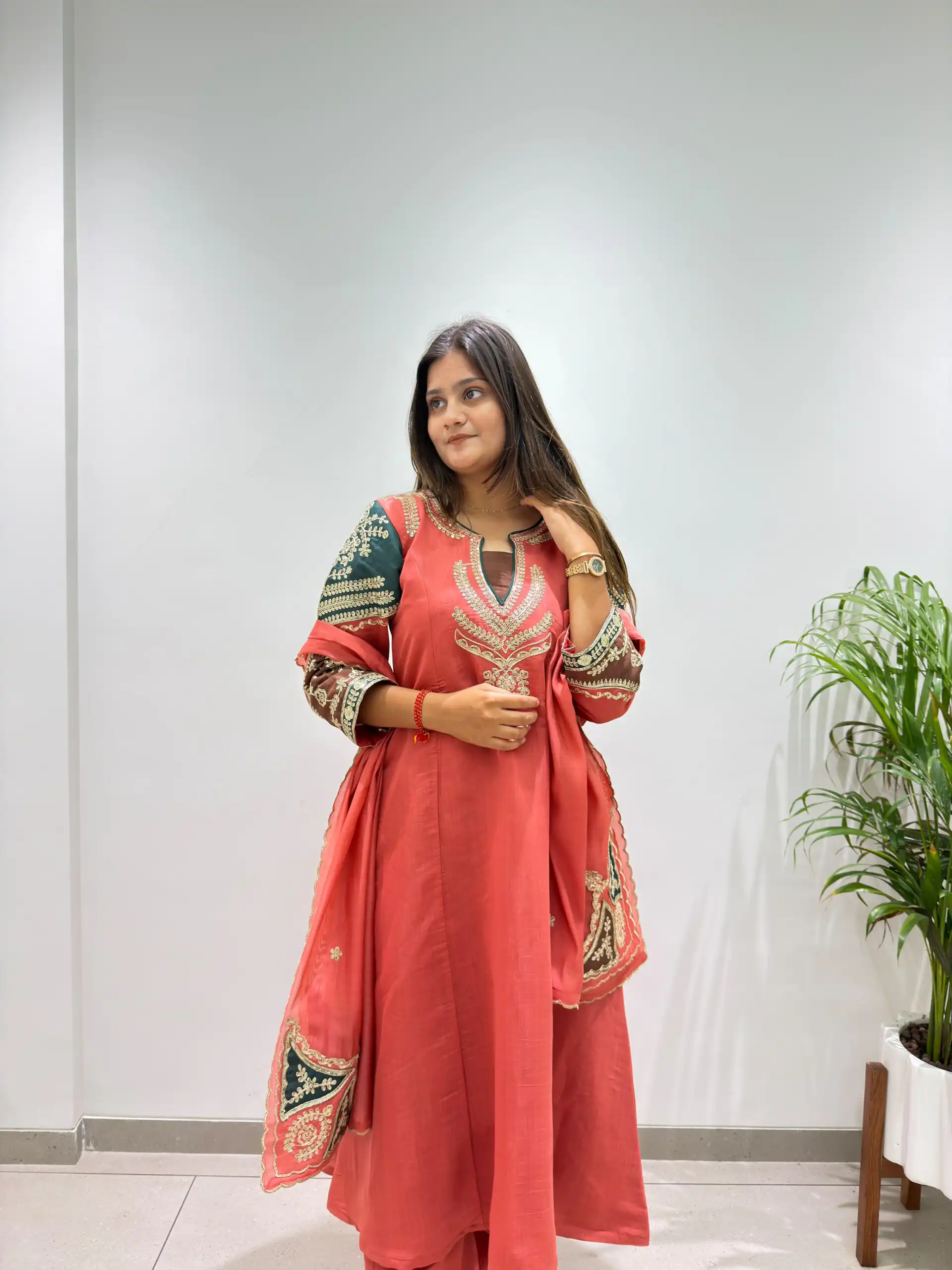 BE 509 Peach Mul Chanderi Salwar Suit with Embroidery Work & Sequins Work. Festive Deal ₹2399. Delivery 4-6 Working Days. Shop nowp | Jump Suits, Salwar suit, Casual Suits, Creative suits, Designer Suits, Palazzo Suits, Party Wear Suits, Patiala Suits, Straight Suits
