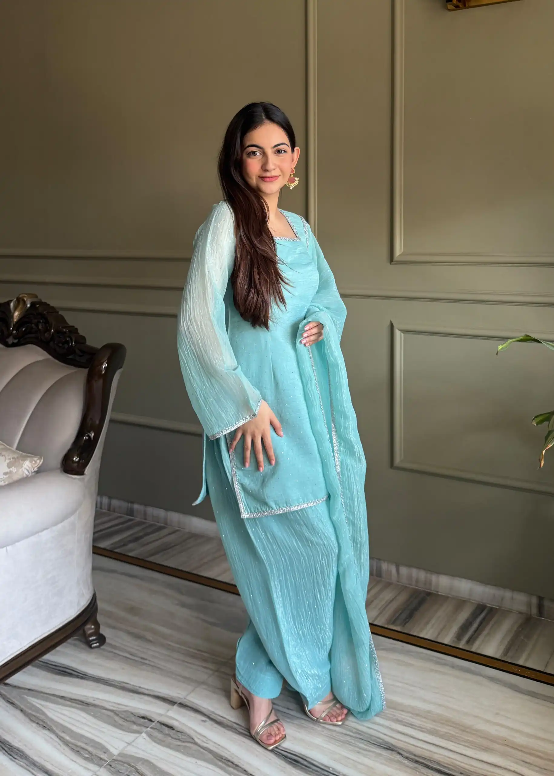 KB 297 Sky Blue Crunchy Silk Salwar Suit with Embroidery Work. Wedding, Party, Festive, Events Best Price ₹2029. Delivery 4-6 Working Days. Shop now. | Jump Suits, Salwar suit, Casual Suits, Creative suits, Designer Suits, Palazzo Suits, Party Wear Suits, Patiala Suits, Straight Suits
