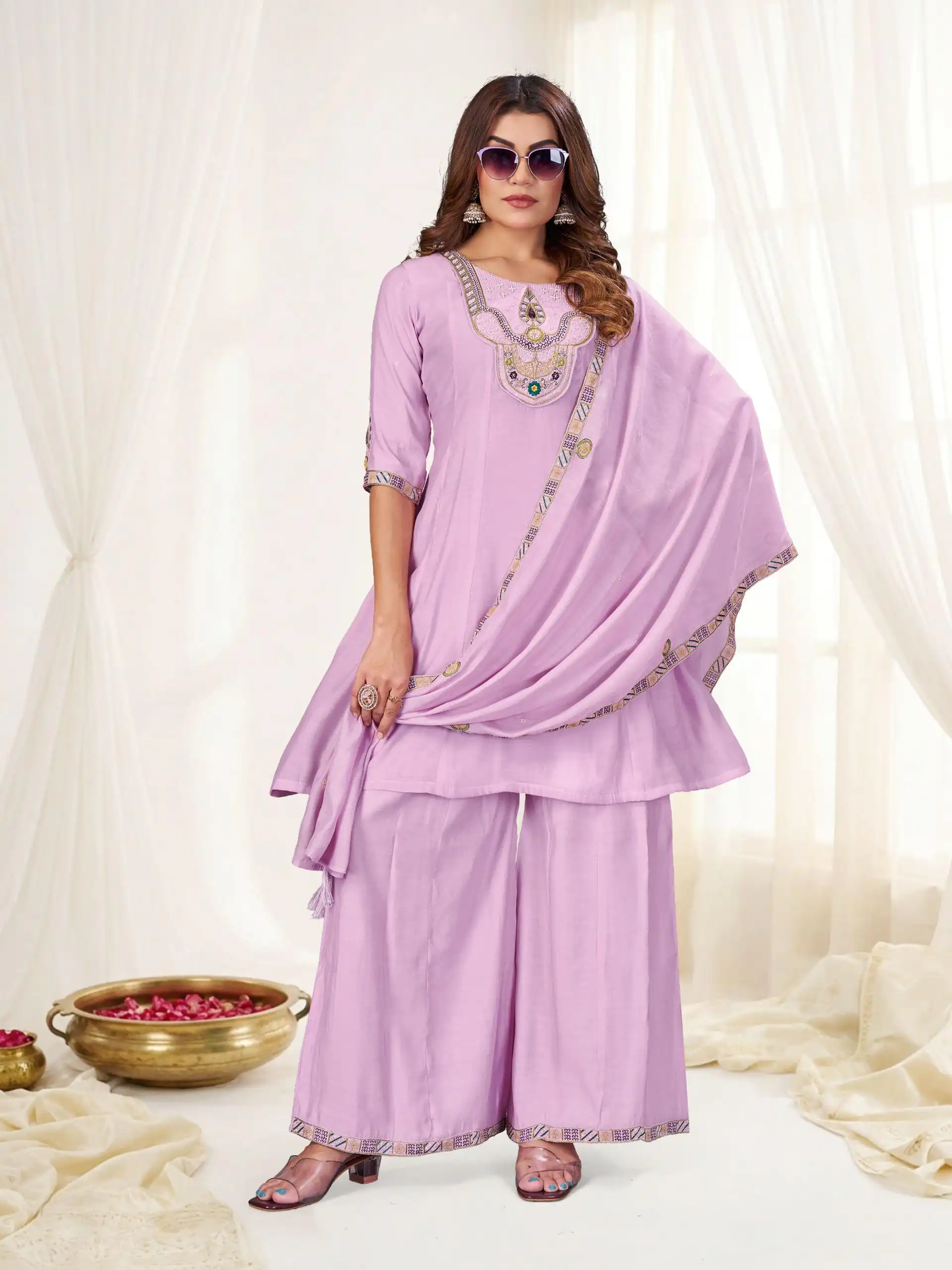 DIVA 171 Lavender Mal Chanderi Salwar Suit Perfect for Wedding, Party, Baisakhi, Housewarming, Sangeet – Introductory Price ₹2449. Delivery 4-6 Working D | Jump Suits, Salwar suit, Casual Suits, Creative suits, Designer Suits, Palazzo Suits, Party Wear Suits, Patiala Suits, Straight Suits