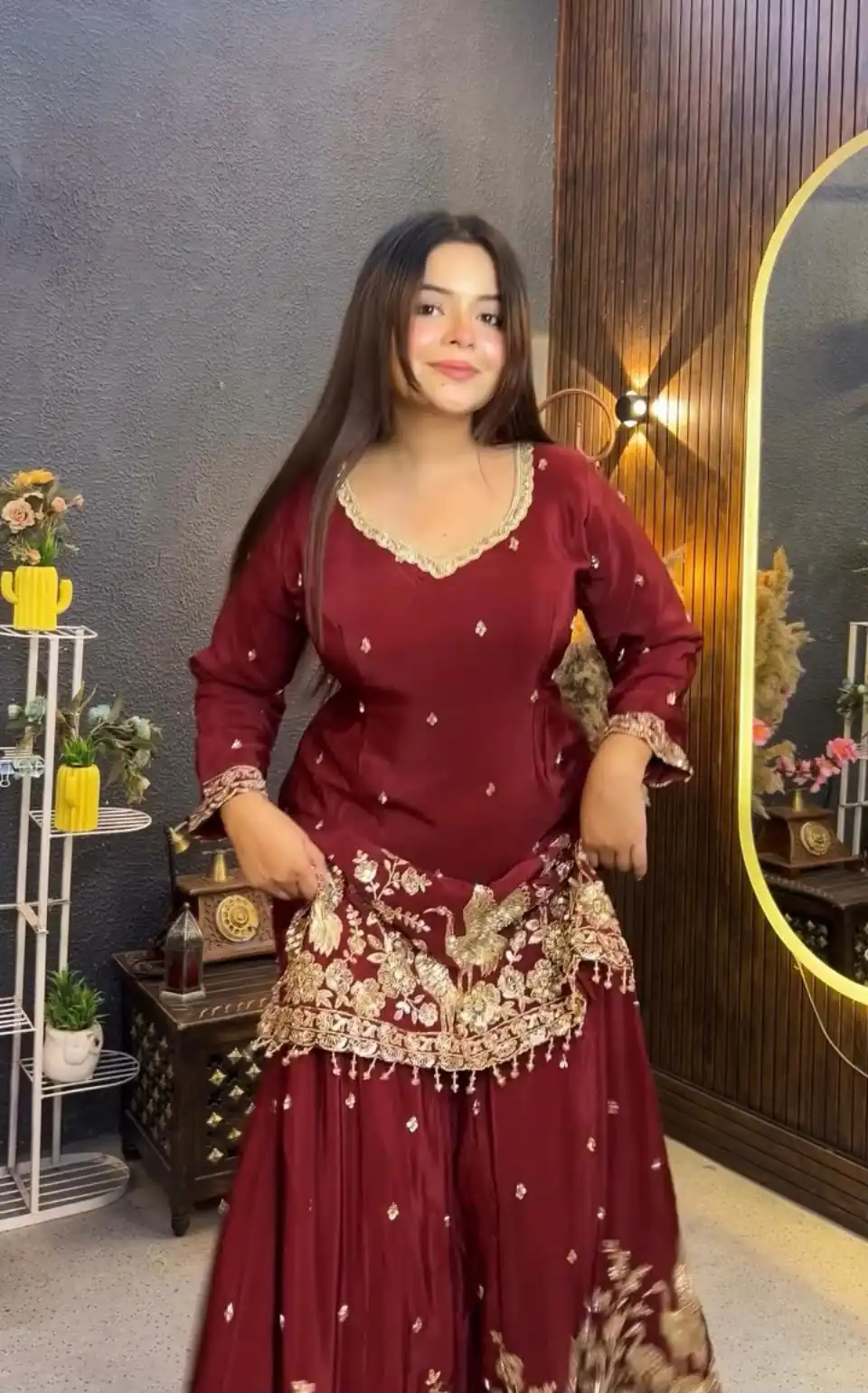 VLM 355 Maroon Chinon Silk Salwar Suit with Embroidery Work & Sequins Work. Get it for ₹2399. Delivery 4-6 Working Days. Shop now. | Jump Suits, Salwar suit, Casual Suits, Creative suits, Designer Suits, Palazzo Suits, Party Wear Suits, Patiala Suits, Straight Suits