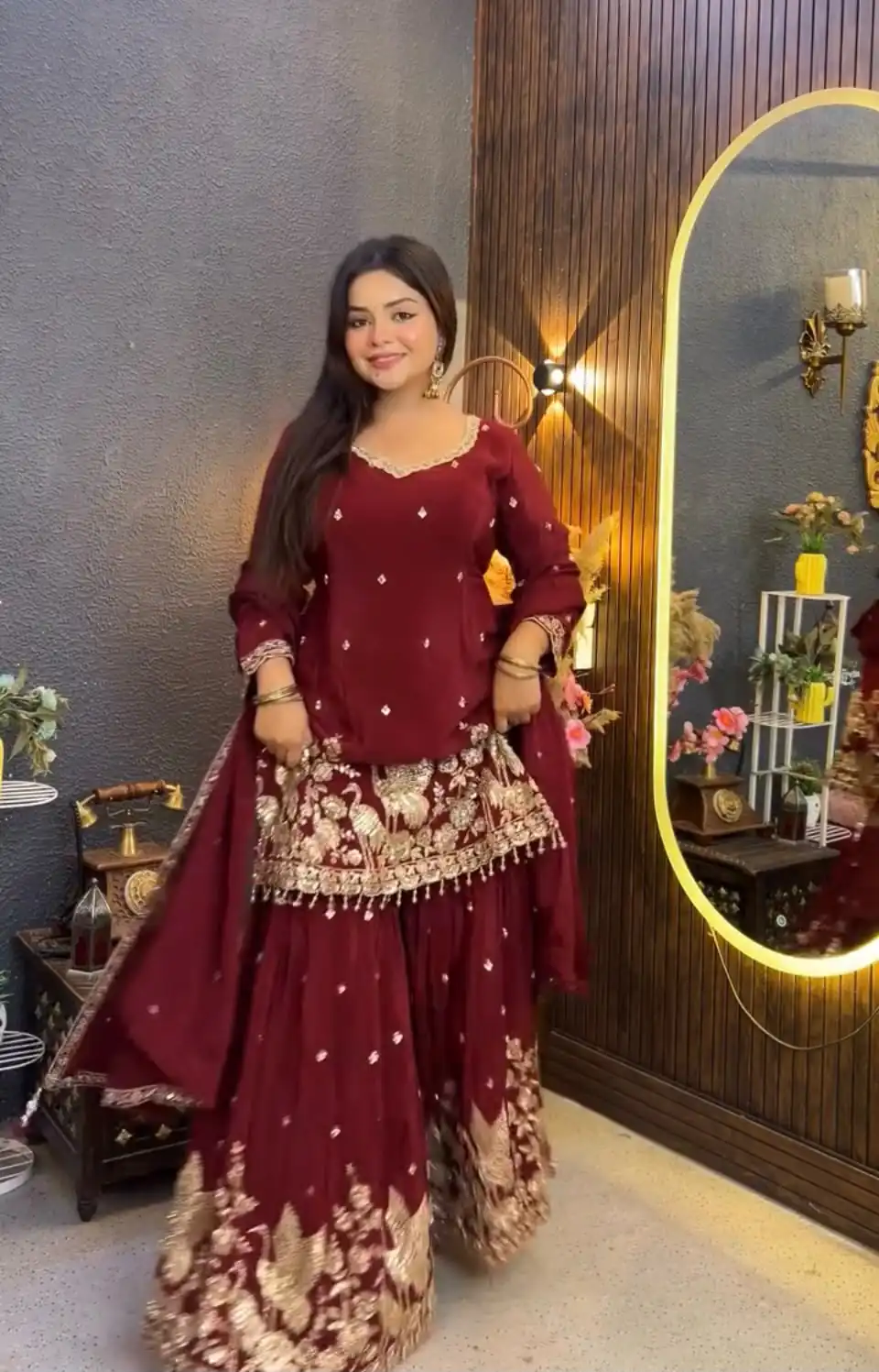 VLM 355 Maroon Chinon Silk Salwar Suit with Embroidery Work & Sequins Work. Get it for ₹2399. Delivery 4-6 Working Days. Shop now. | Jump Suits, Salwar suit, Casual Suits, Creative suits, Designer Suits, Palazzo Suits, Party Wear Suits, Patiala Suits, Straight Suits