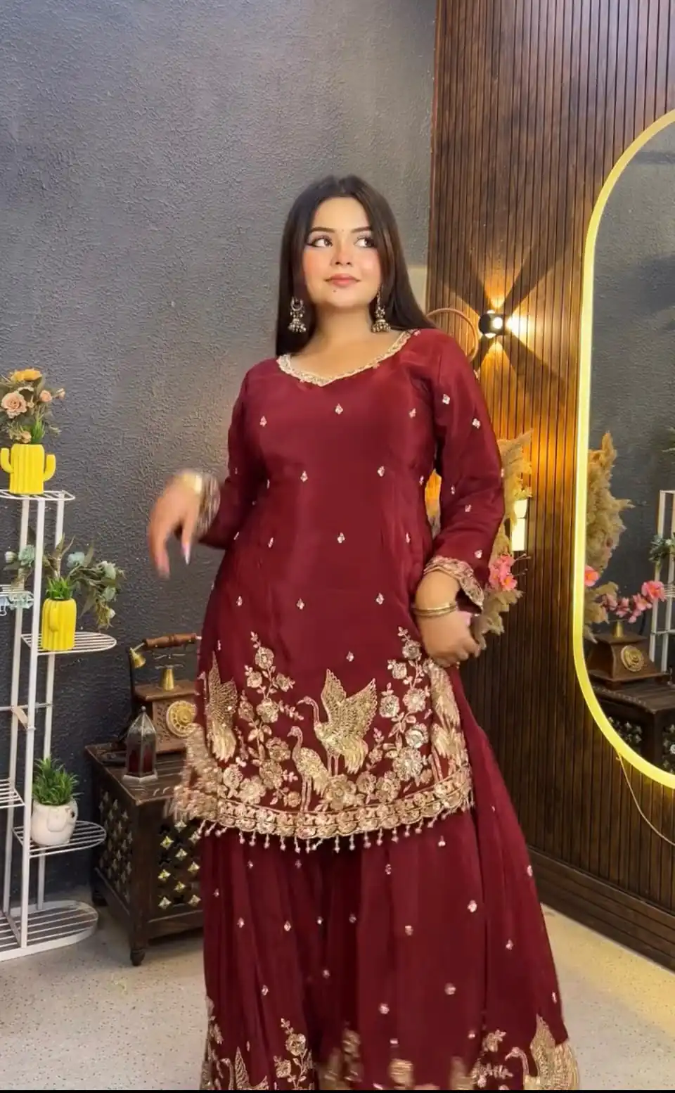 VLM 355 Maroon Chinon Silk Salwar Suit with Embroidery Work & Sequins Work. Get it for ₹2399. Delivery 4-6 Working Days. Shop now. | Jump Suits, Salwar suit, Casual Suits, Creative suits, Designer Suits, Palazzo Suits, Party Wear Suits, Patiala Suits, Straight Suits