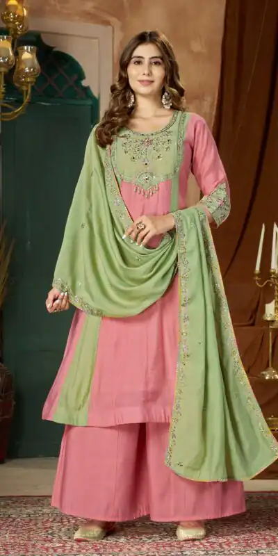 DIVA 183 Peach Brown Mal Chanderi Salwar Suit Perfect for Wedding, Party, Baisakhi, Housewarming, Sangeet – Introductory Price ₹2799. Delivery 4-6 Working D | Jump Suits, Salwar suit, Casual Suits, Creative suits, Designer Suits, Palazzo Suits, Party Wear Suits, Patiala Suits, Straight Suits