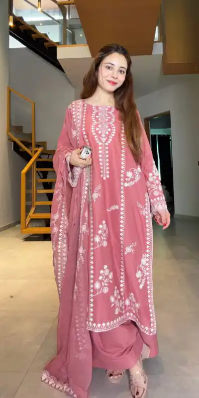 LG 2151 Peach Mul Chanderi Salwar Suit with Embroidery Work & Sequins Work. Festive Deal ₹2399. Delivery 4-6 Working Days. Shop nowp | Jump Suits, Salwar suit, Casual Suits, Creative suits, Designer Suits, Palazzo Suits, Party Wear Suits, Patiala Suits, Straight Suits