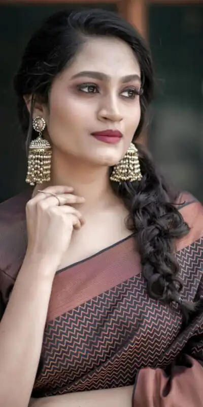 KP 3094 Brown Soft Lichi Jacquard Work Saree for Wedding, Party, Cultural Events, Traditional Day, Pooja . Grab it for ₹1549. Delivery 4-6 Working Day | Sarees, Bollywood Sarees, Creative Sarees, Designer Sarees, Embroidered Sarees, Ethnic Saree, Modern Digital sarees, Party Wear Sarees