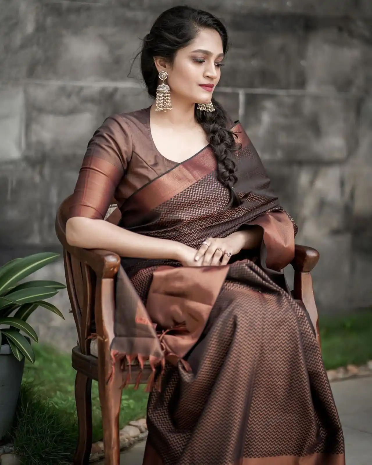 KP 3094 Brown Soft Lichi Jacquard Work Saree for Wedding, Party, Cultural Events, Traditional Day, Pooja . Grab it for ₹1549. Delivery 4-6 Working Day | Sarees, Bollywood Sarees, Creative Sarees, Designer Sarees, Embroidered Sarees, Ethnic Saree, Modern Digital sarees, Party Wear Sarees