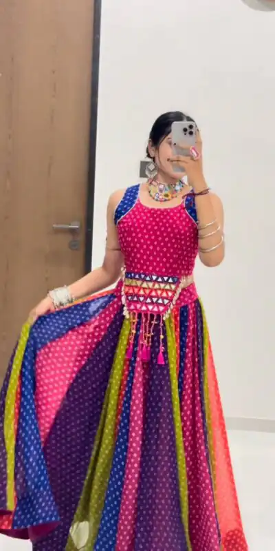 PC 582 Multi| Faux Georgette Lehenga Choli with Embroidery Work & Lace Work. Special Price ₹3149. Delivery 4-6 Working Days. Shop now. | Lehenga, Bollywood Lehenga, Creative Lehenga, Designer Lehenga, Embroidered Lehenga, Party Wear Lehenga