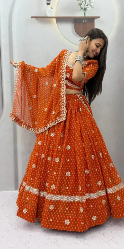PC 602 Rust Faux Georgette Lehenga Choli with Embroidery Work & Lace Work. Special Price ₹3149. Delivery 4-6 Working Days. Shop now. | Lehenga, Bollywood Lehenga, Creative Lehenga, Designer Lehenga, Embroidered Lehenga, Party Wear Lehenga