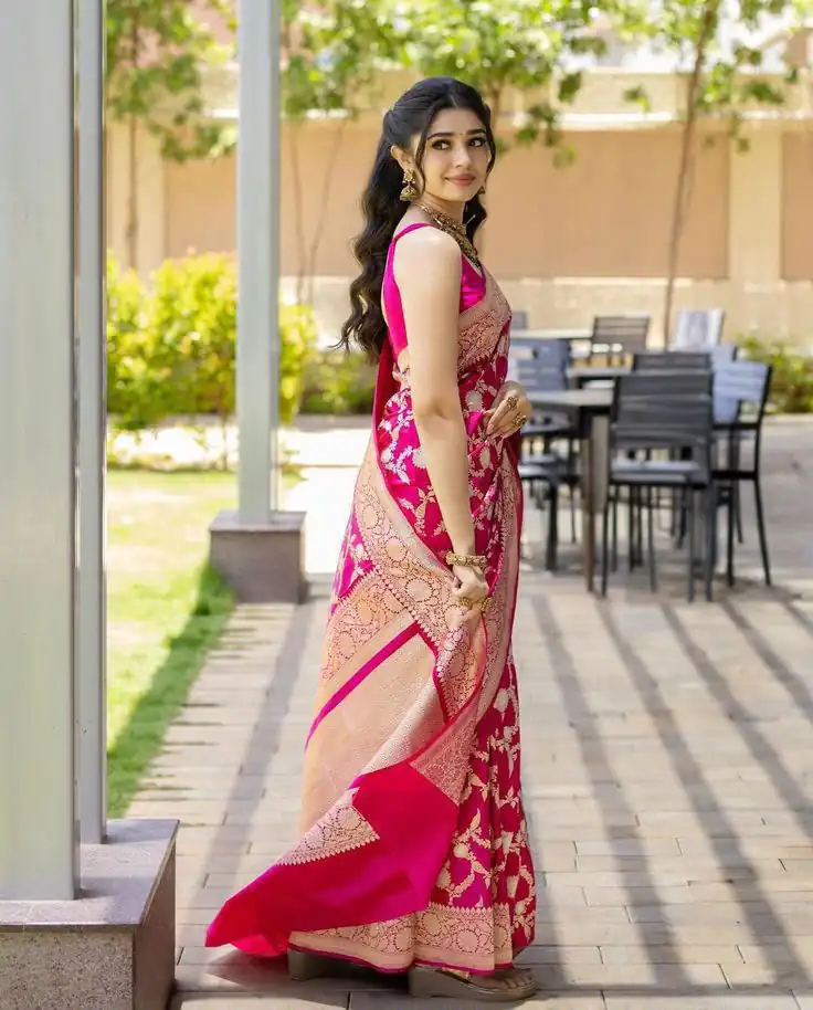 KP 6016 Pink   Color Soft Lichi Silk Jacquard On All Over Saree Casual, Party Wear, Wedding, Events Etc. Expected Delivery 4-6 Working Days @1549/- | Sarees, Bollywood Sarees, Creative Sarees, Designer Sarees, Embroidered Sarees, Ethnic Saree, Modern Digital sarees, Party Wear Sarees
