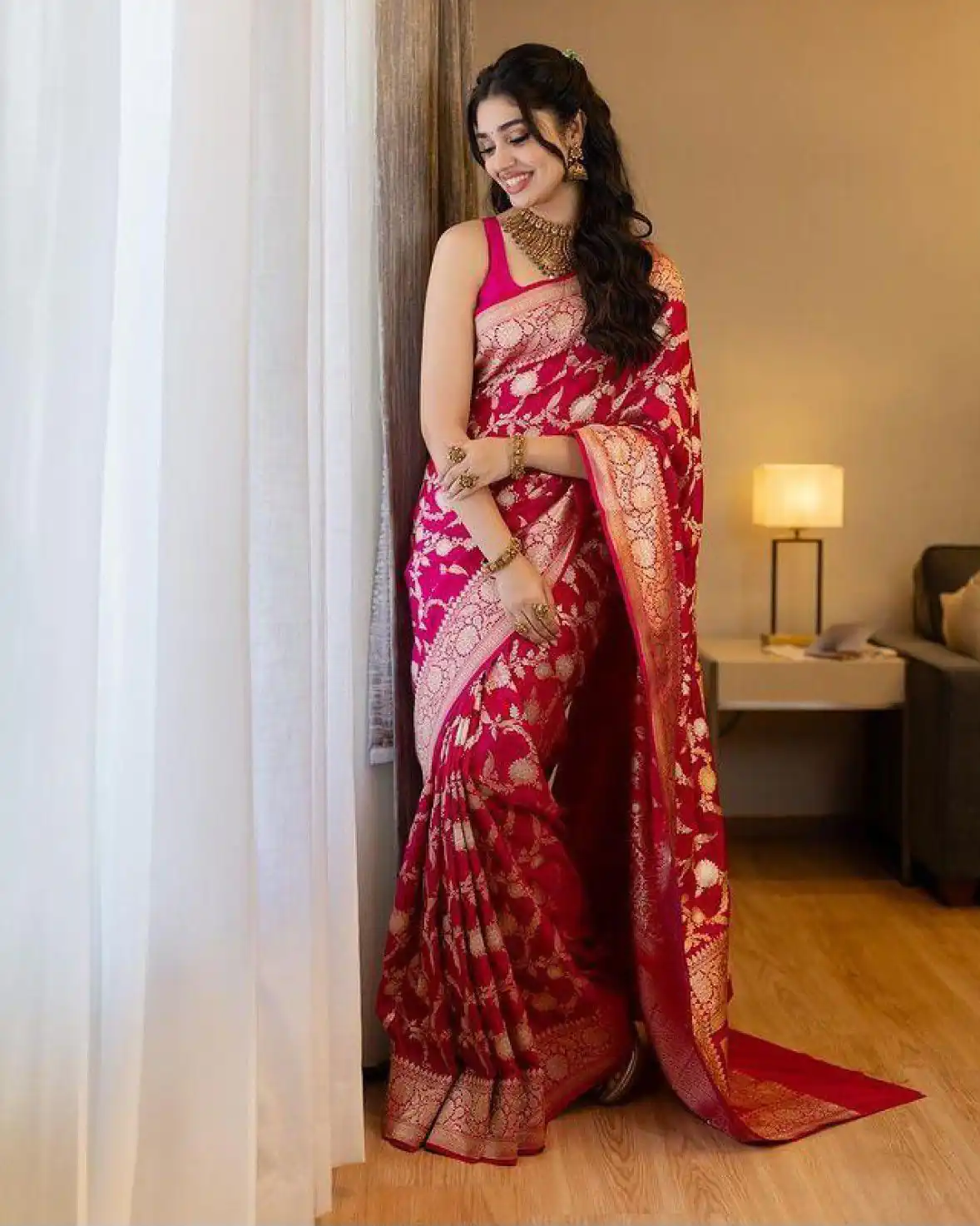 KP 6016 Pink   Color Soft Lichi Silk Jacquard On All Over Saree Casual, Party Wear, Wedding, Events Etc. Expected Delivery 4-6 Working Days @1549/- | Sarees, Bollywood Sarees, Creative Sarees, Designer Sarees, Embroidered Sarees, Ethnic Saree, Modern Digital sarees, Party Wear Sarees