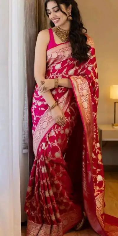 KP 6016 Pink Color Soft Lichi Silk Jacquard On All Over Saree Casual, Party Wear, Wedding, Events Etc. Expected Delivery 4-6 Working Days @1549/- | Sarees, Bollywood Sarees, Creative Sarees, Designer Sarees, Embroidered Sarees, Ethnic Saree, Modern Digital sarees, Party Wear Sarees