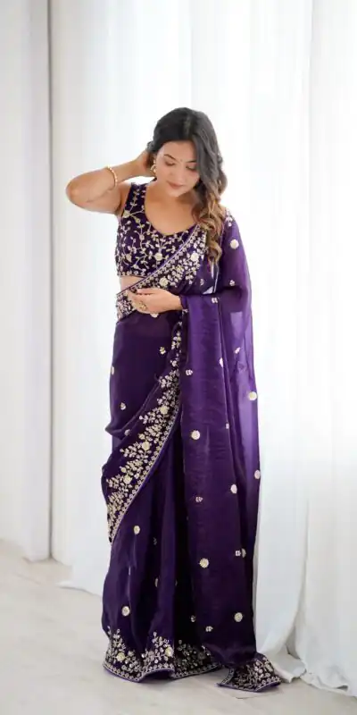 SP 89 Purple Color Fendy Silk Saree With Sequins Work. Wedding, Party, Festive, Events Get it for ₹1799. Delivery 4-6 Working Days. Online Best Shop now. | Sarees, Bollywood Sarees, Creative Sarees, Designer Sarees, Embroidered Sarees, Ethnic Saree, Modern Digital sarees, Party Wear Sarees