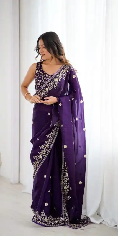 SP 89 Purple Color Fendy Silk Saree With Sequins Work. Wedding, Party, Festive, Events Get it for ₹1799. Delivery 4-6 Working Days. Online Best Shop now. | Sarees, Bollywood Sarees, Creative Sarees, Designer Sarees, Embroidered Sarees, Ethnic Saree, Modern Digital sarees, Party Wear Sarees