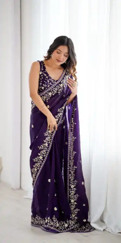 SP 89 Purple Color Fendy Silk Saree With Sequins Work. Wedding, Party, Festive, Events Get it for ₹1799. Delivery 4-6 Working Days. Online Best Shop now. | Sarees, Bollywood Sarees, Creative Sarees, Designer Sarees, Embroidered Sarees, Ethnic Saree, Modern Digital sarees, Party Wear Sarees